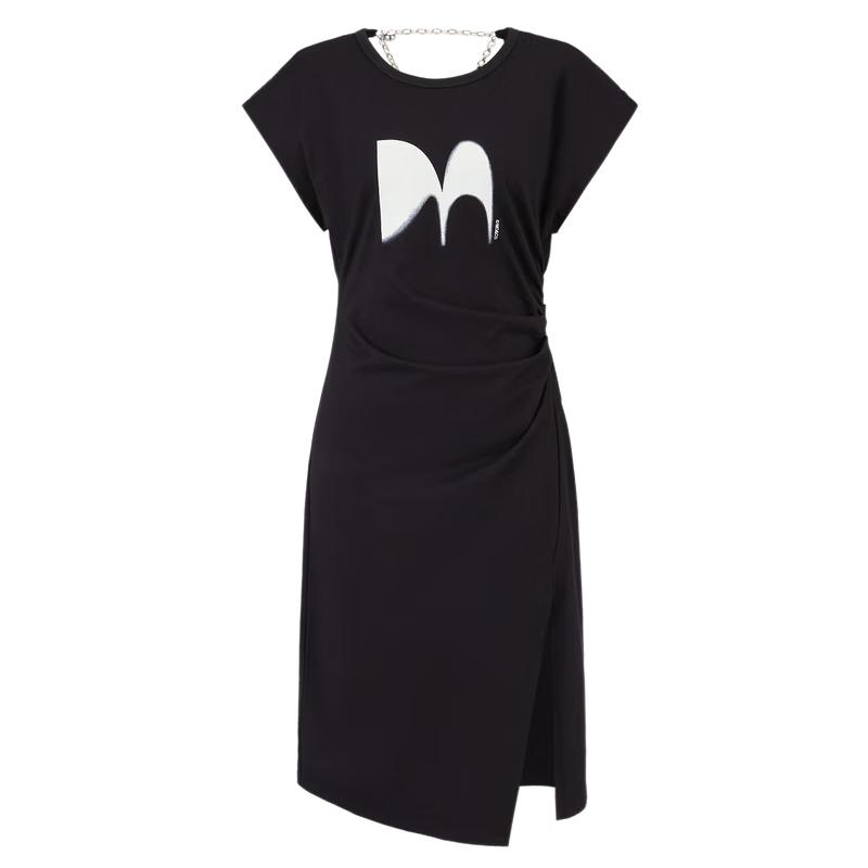 

MO&Co. Printed Flutter Sleeve High-Waist Midi Dress with Irregular Slit S