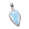 Natural Republic Larimar Gemstone 925 Solid Sterling Silver Pendant 1.5" S3t97