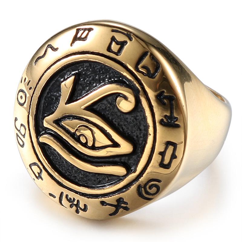 Men's Stainless Steel Eye of Horus Retro Fashion Ring