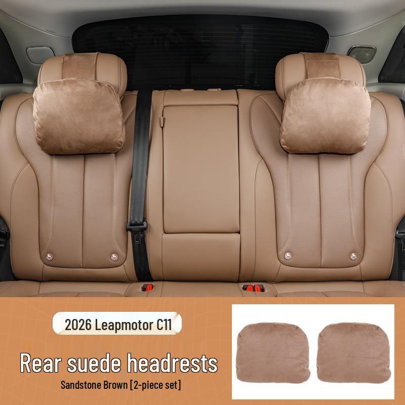 Suede Car Headrests & Lumbar Supports for Leapmotor C11 Models – Interior Accessories & Decorative Items.
