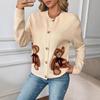2026 Autumn/Winter Sweet Bear Cardigan Sweater for Women