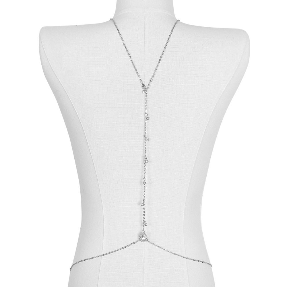 Zinc Zinc Alloy Elegant Chest Chain Hanging Neck Style Rhinestone Chest Chain Summer Beach