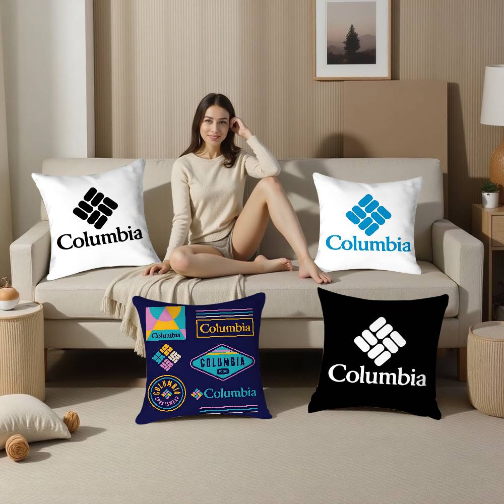 Pillow Case Sofa Living Room Bedroom Double-sided Printing Classic C-Columbia Square Cushion Nap Time Pillow Case