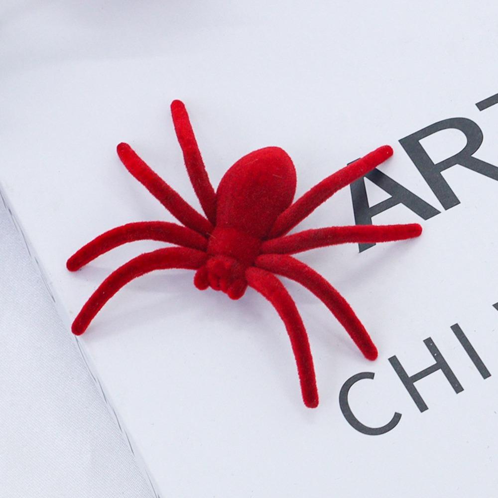 10PCS Mini Fake 3D Spider Toy Simulation Artificial Spider Halloween Plush Spider Carnivals