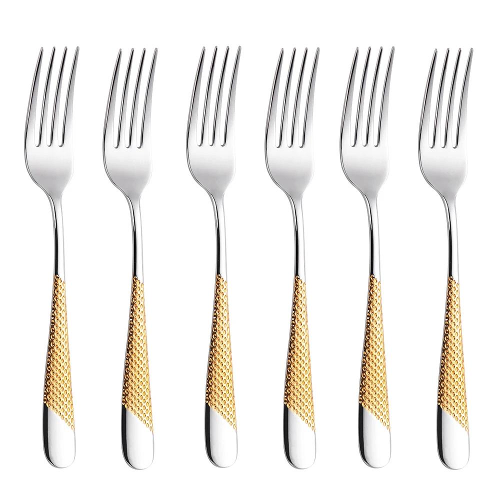 Set di posate dorate alla moda in acciaio inossidabile 18/10 Set di coltelli forchette posate Set di posate da servizio Posate Forchetta Drop Shipping