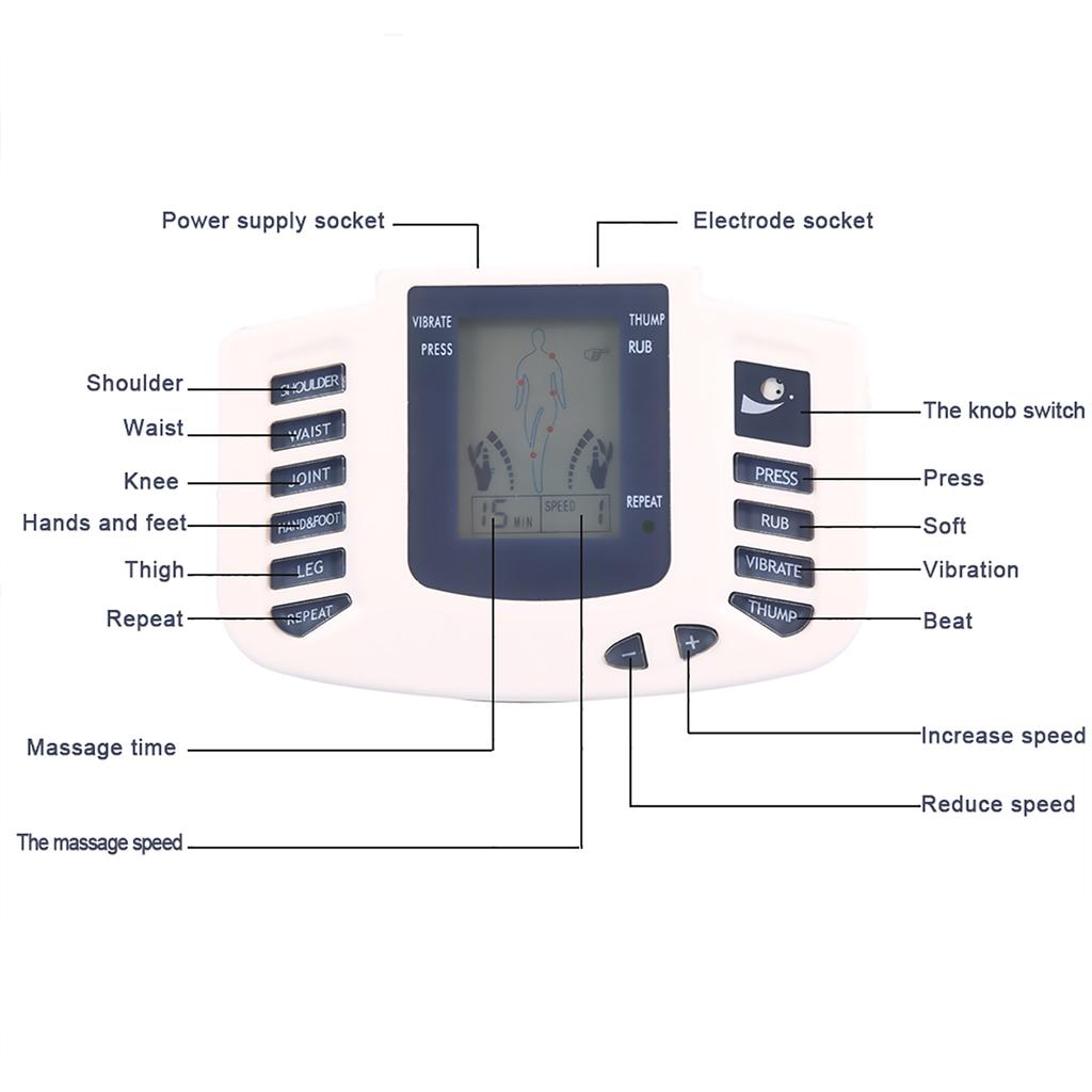 Multifunctional Digital Electric Pulse Massager Stimulator Tens Acupuncture Therapy Machine Health Care Device