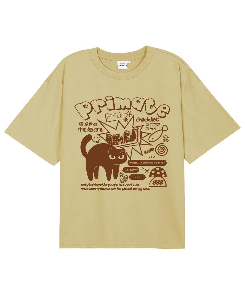 PRIMATE Mad Cat Oversized Short Sleeve T-Shirt 11 Colors (Type B)
