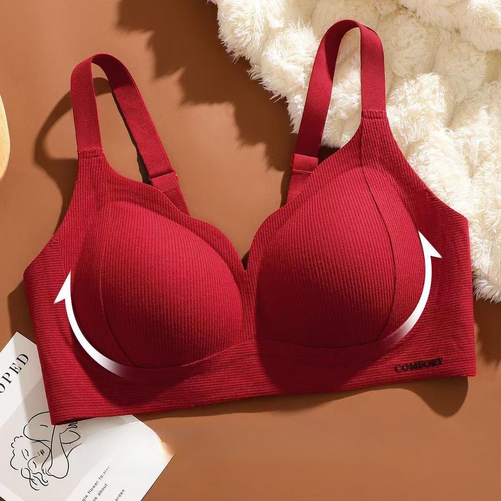 Bezešvá zvedací podprsenka pro ženy Jednodílná s pevnou miskou Bezešvá stahovací Bez kostic Proti povisání