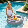 Inflatable Pineapple Drink Cooler Pool Float Beverage Holder with Cup Slots and Central Ice Bucket Suitable for Outdoor and Pool Use