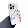 For New for Apple for IPhone Double Layer Imd Mobile Phone Case with Stand Cartoon Simple High-end Transparent Case