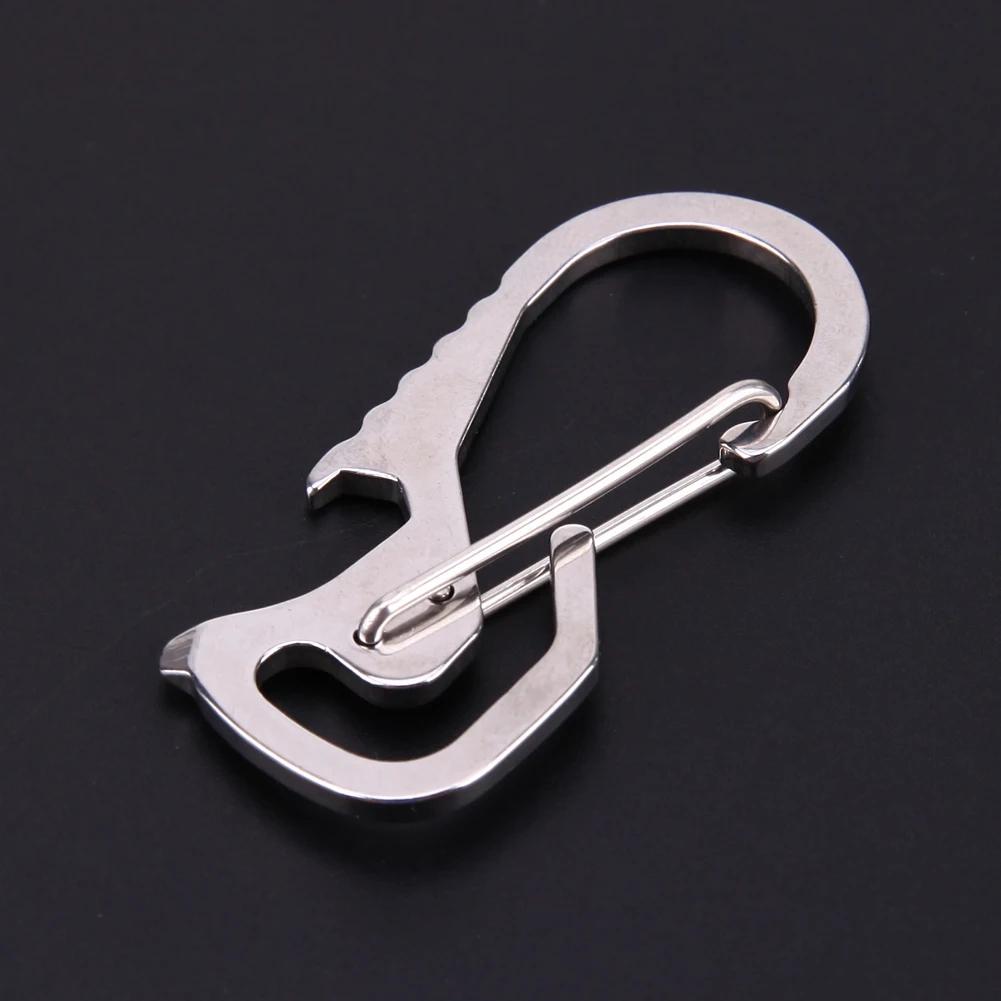 Lifter Sechskantschraubendreher Flaschenöffner Schlüsselring Schlüsselanhängerhaken Outdoor Edelstahl Karabiner Kappe Multitool Wanderzubehör