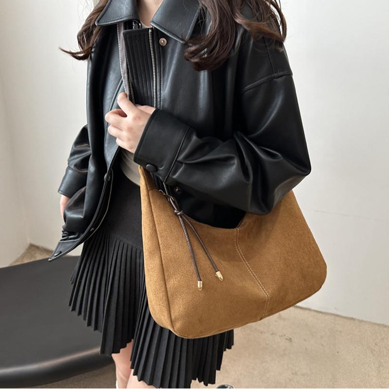 Vintageinspirert Tote-veske med stor kapasitet for kvinner, avslappet ensfarget matt skinn, skulder- og crossbody-veske