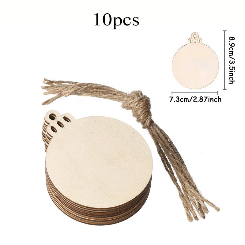 1/10pcs Double-Sided Christmas Ornaments Home Decor Blank DIY Pedants Santa Claus Snowman Xmas Tree Hanging Party Supply