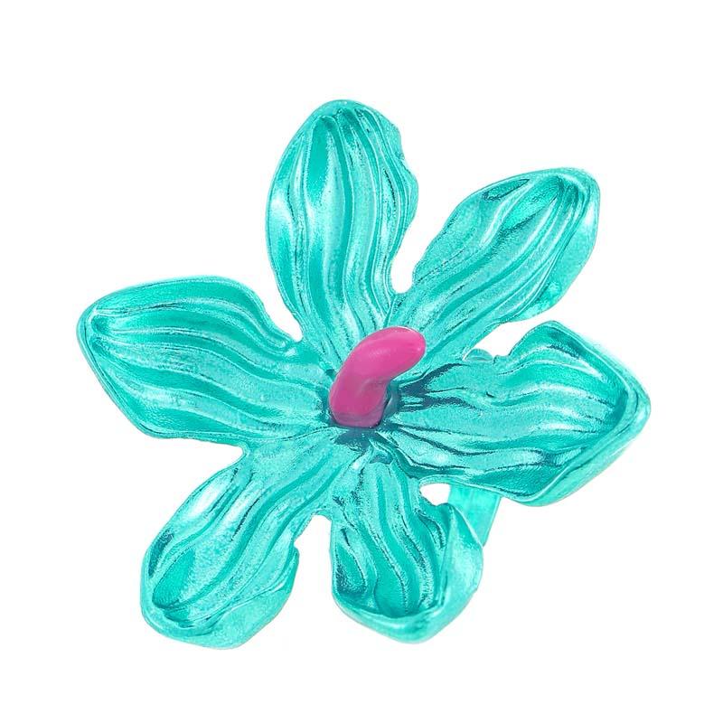 

Exaggerated Colorful Flower Open Ring for Women Fashion Design Geometric Adjustable Personality Finger Rings Zircon Accessories зелений