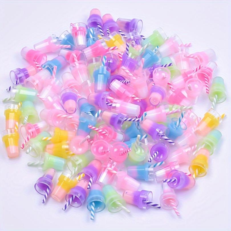 [Pastel Resin Pendant] 30pcs Resin Beverage Pendant | Various colored, striped, and solid design DIY jewelry for jewelry making,
