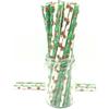 100 Pcs Mixed Party Paper Straws, Green White Brown Rugby Football Sports Drinking Straws, Boy Birthday Baby Shower Teen Craft Game Day Soda Bar