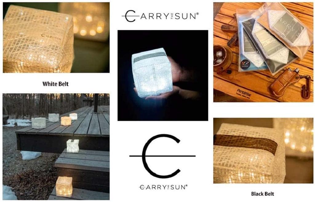 CARRY THE SUN Cool Bright Solar Lantern with White Belt, Medium Size (CTSC-WHM)