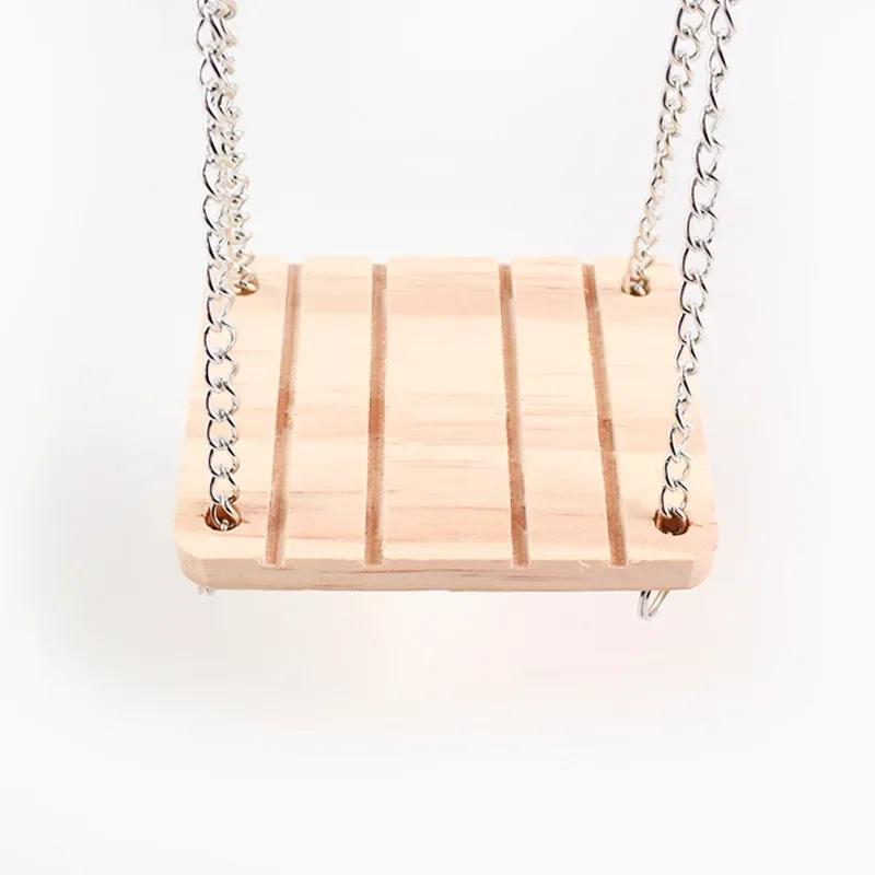 Nieuw Houten Speelgoed Spelbord Hangende Schommel Eekhoorn Leuk Springplank Hamster Chinchilla Kaketoe Schommel Ladder voor Huisdier Hamster Vogel