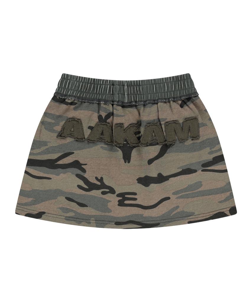 Akam Camouflage Logo Sweat Skirt (Khaki)