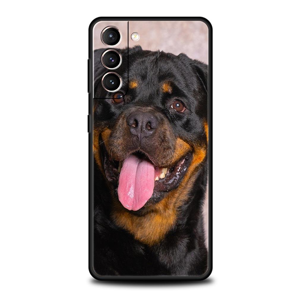 Rottweiler Dog Phone Case For Samsung Galaxy S23 Ultra S22 S21 S20 FE 5G S10 S10E S9 S8 Plus Note 20 Soft Silicone Cover Bumper