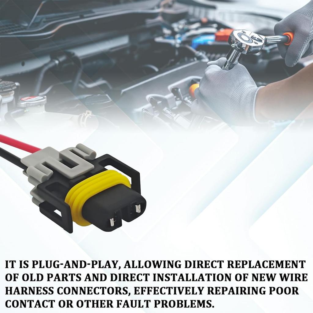 H8 H9 H11 Fog Light Wiring Harness Connector Plug Kit, Fog Light Connector Plug H11 Pigtail Connectors Sockets Adapter, Pigtail Adapter Plug with
