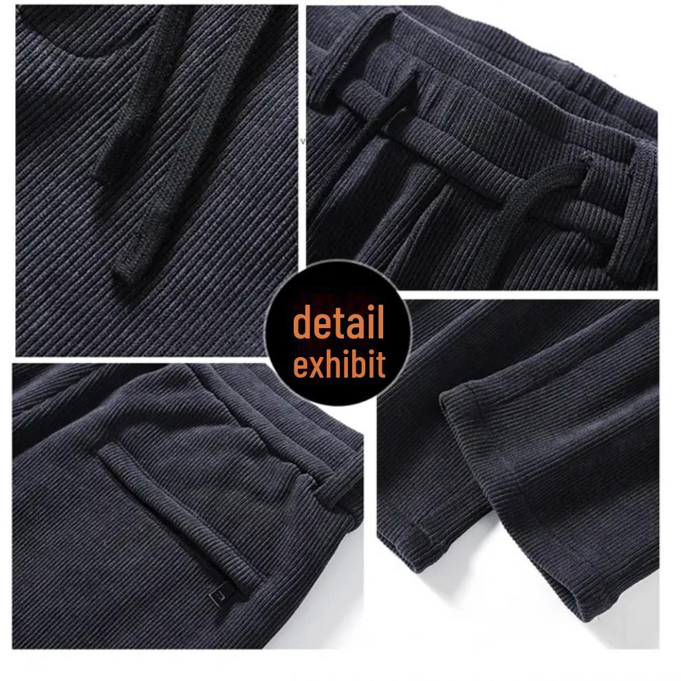 [Selected] 2024 Slim Straight Plus Velvet Casual Pants - Trendy Autumn & Winter Thickened Trousers