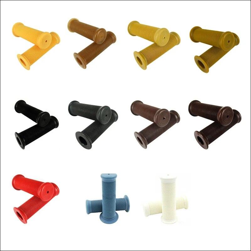 1 Pair 22mm Universal Motorcycle Handlebar Vintage Handle Grips  Rubber Bar Gel Grip Retro Rubber For Cafe Racer Bobber Custom