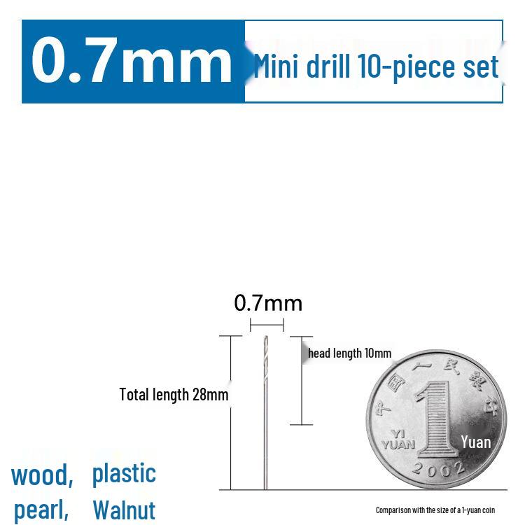 Dain High-Speed Steel Mini Twist Drill Bit Set for Woodworking and Pearl/Bodhi Seed Drilling