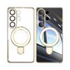 Magnetic Ring Stand Plating Case For Samsung Galaxy S26 Ultra S25 Edge S24 FE Plus Luxury Lens Protector Clear Back Shockproof Soft Silicone Cover