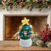 Tabletop Christmas Tree Knitted Potted Tree Table Decoration With Deer Winter Decoration Art Craft For Holiday Home Tabletop