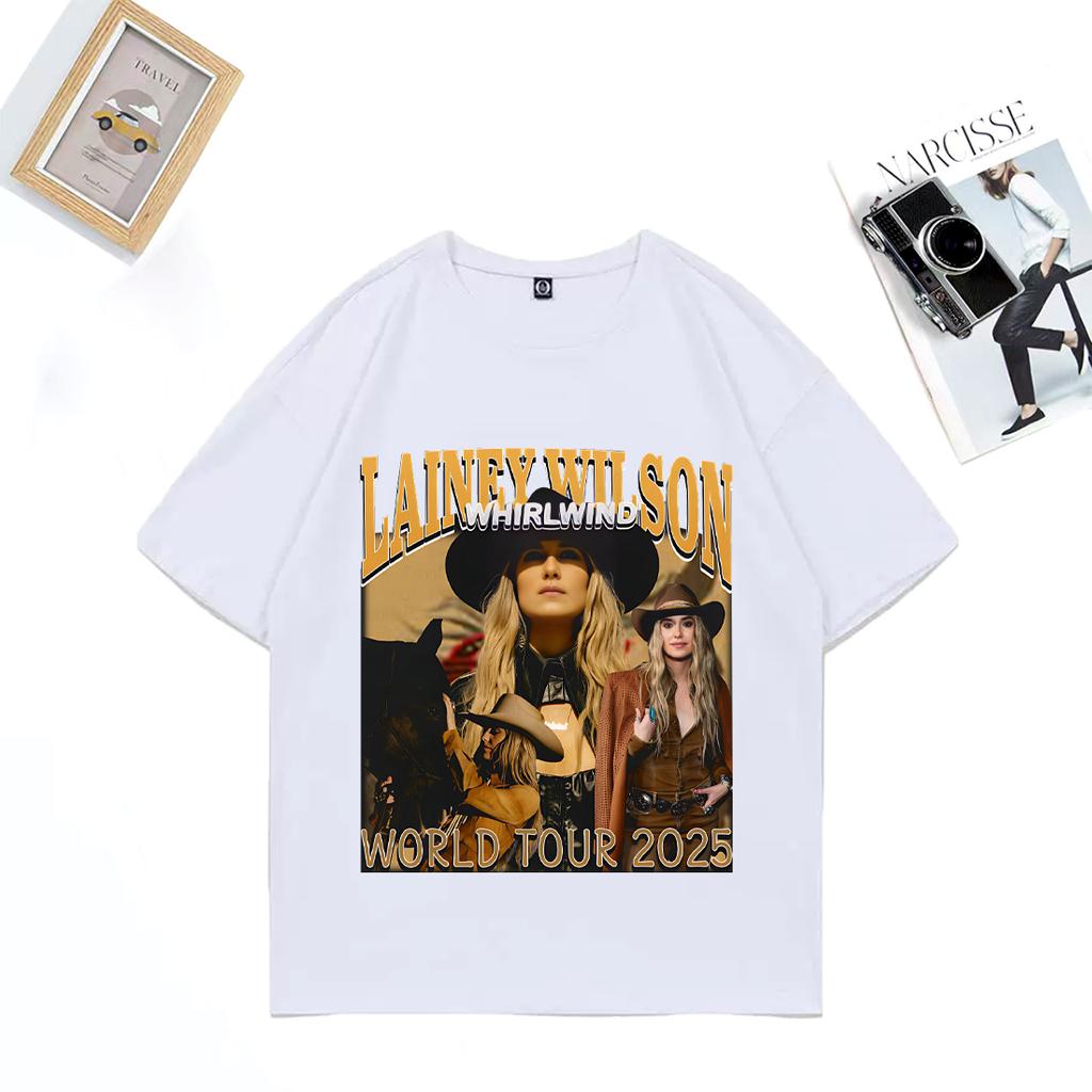Lainey Wilson Whirlwind Tour 2025 Fashion T Shirt Unisex WOMEN Hip Hop streetwear vintage Oversized Cotton short sleeve Unisex Tees