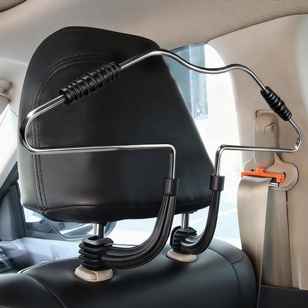 Car Seat Coat Hanger Stainless Steel Telescopic Adjustable Auto Organizer Auto Coat Hanger for Travel Road Trip Driving Summer