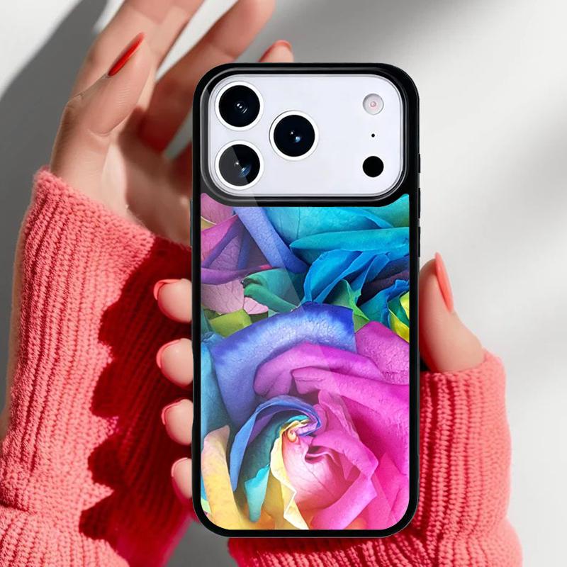 Flower Rainbow Colour Pattern Phone Case for iPhone 17 16 15 14 13 Pro Max Back Cover for 12 11 Pro Coque