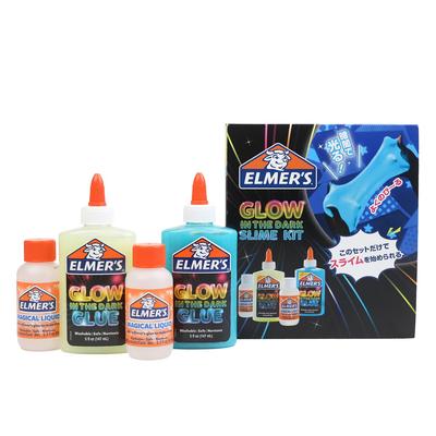 Slime Glows In the 2123998 ELMER'S Glow-in-the-Dark Kit, 4-Piece Set, Dark,