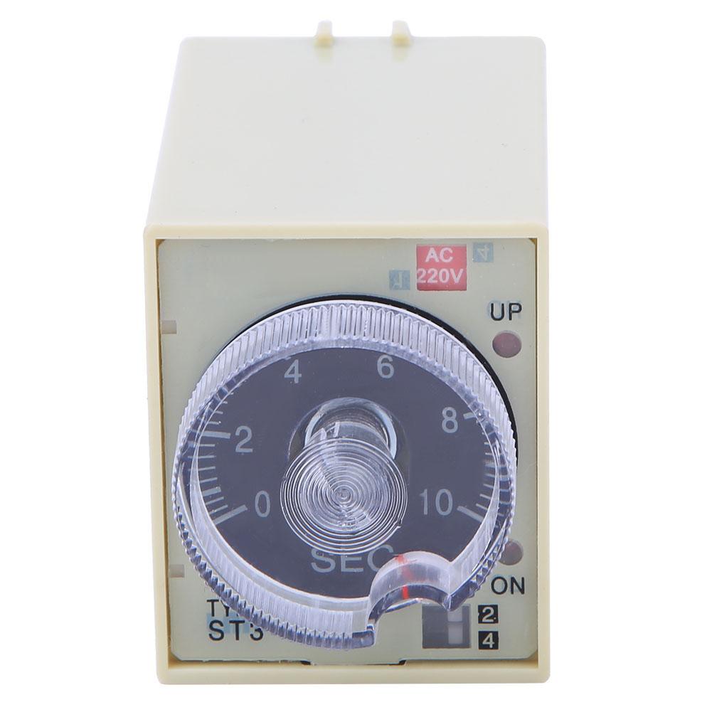 

Delay Timer Time Relay Adjustable Knob High Quality Alloy Contact PC Shell ST3PA D AC220V 50 60Hz