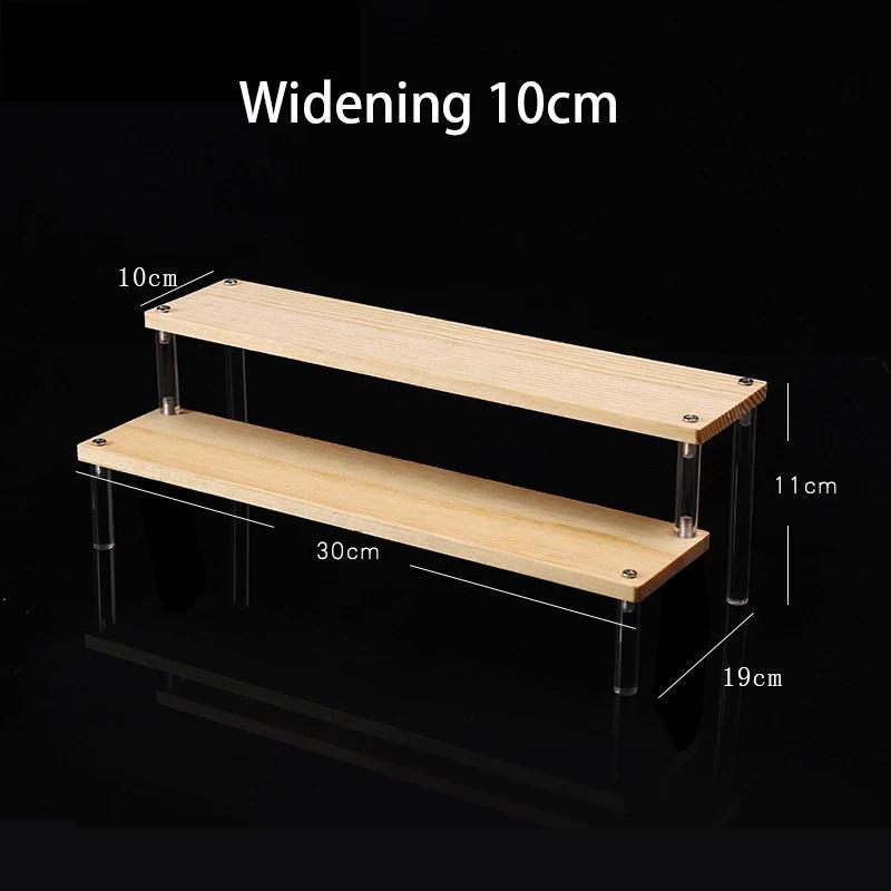 Acrylic Wooden Display Riser Stand for Funko POP Figures,Earring Ring Holder Cupcake Stand,Perfume Stand Organizer Display
