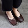Genuine Leather Flat Shoes Casual Loafers Solid Color Soft Sole Simple Women's Shallow Slip-on Shoes