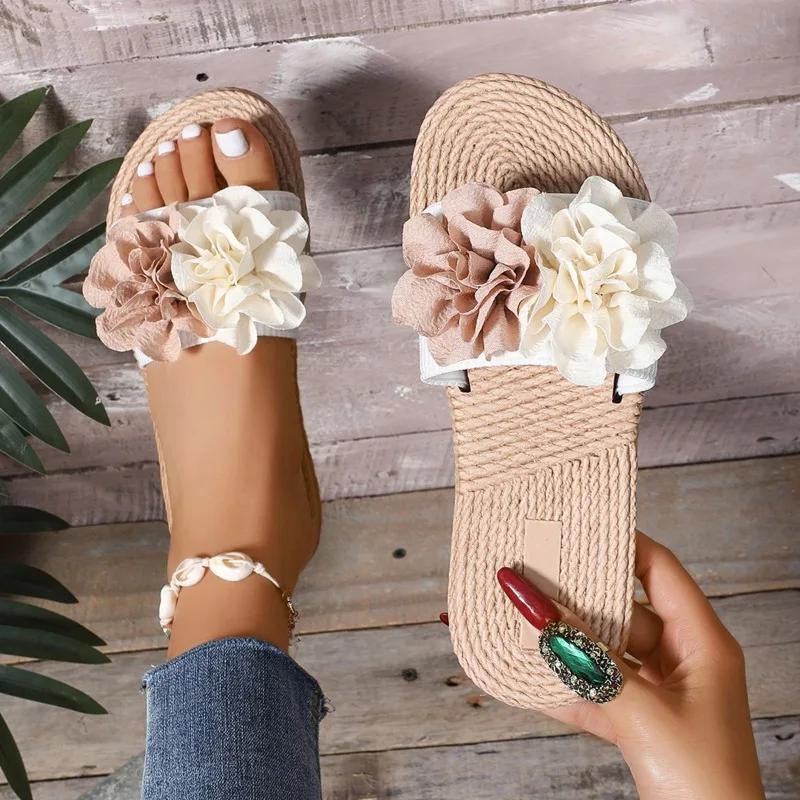 Light Female Shoes Open Toe Women's Slippers Outdoor Casual Slippers Women Mixed Colors Floral Plus Size Flat with Sandals