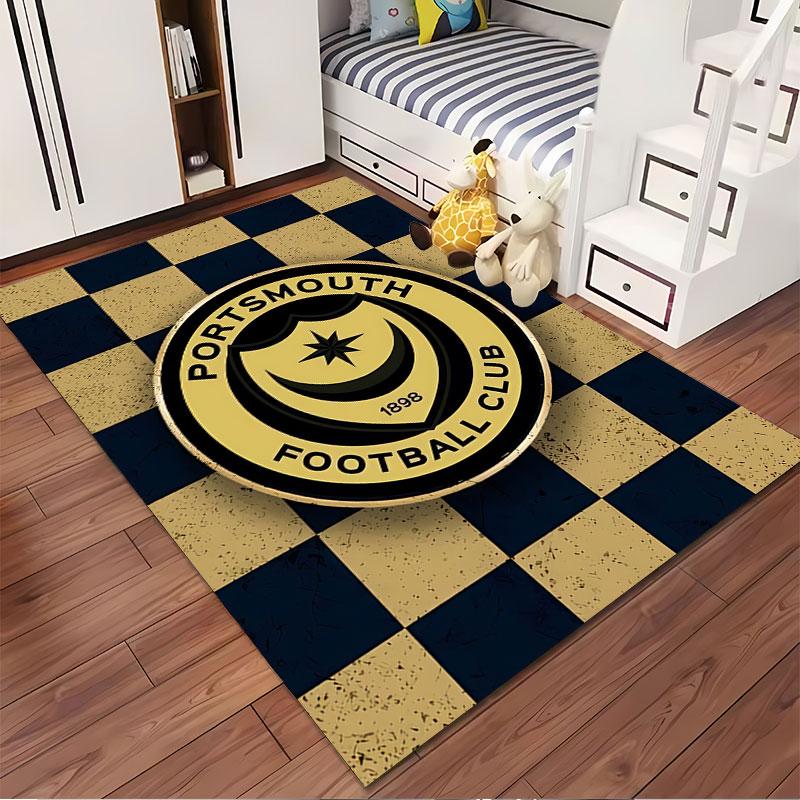 Portsmouth FC Logo Carpet Suitable As a Non-slip Mat for the Living Room or Bedroom Sofa