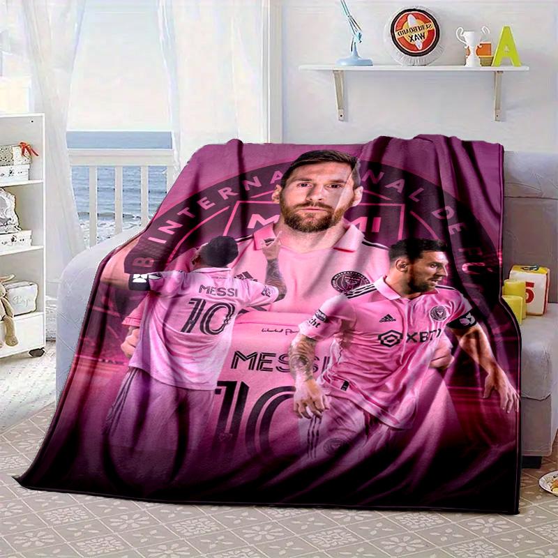Messi's Pink Portable Blanket/Soft Blanket Bedding Blanket Suitable for Travel Camping Living Rooms Offices Sofas Fan Gifts