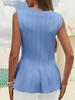 Women's Ribbed Knit Peplum Tank Top Crew Neck Fitted Sweater Vest