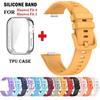 For Huawei Watch Fit 4 Fit 3 Strap Soft Silicone Sport Watchband and TPU Soft Case Breathable