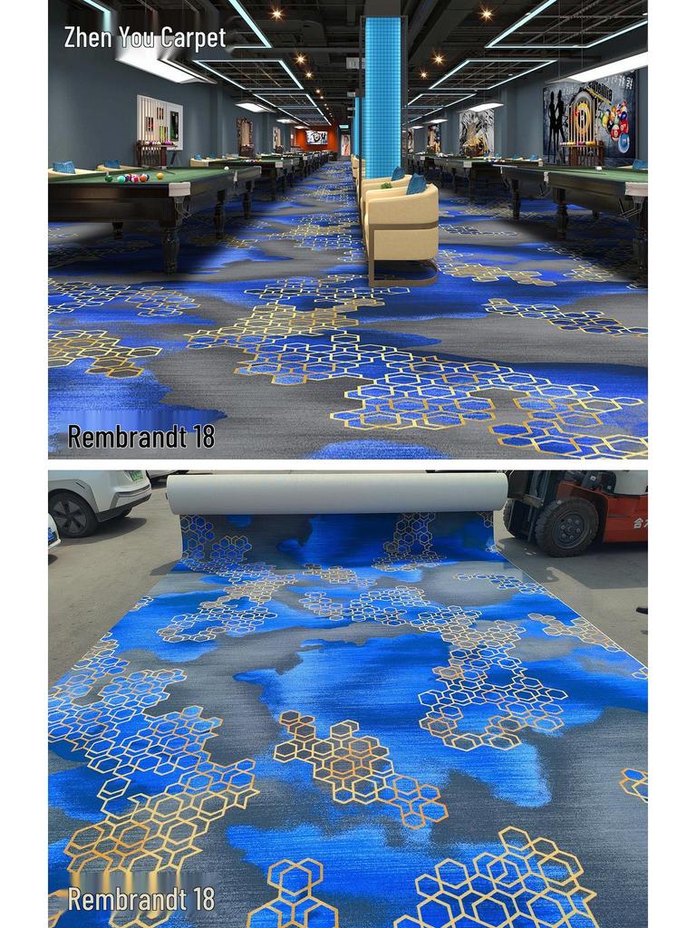 Fire-Resistant, Durable, Colorfast Billiard Room Nylon Carpet 650g