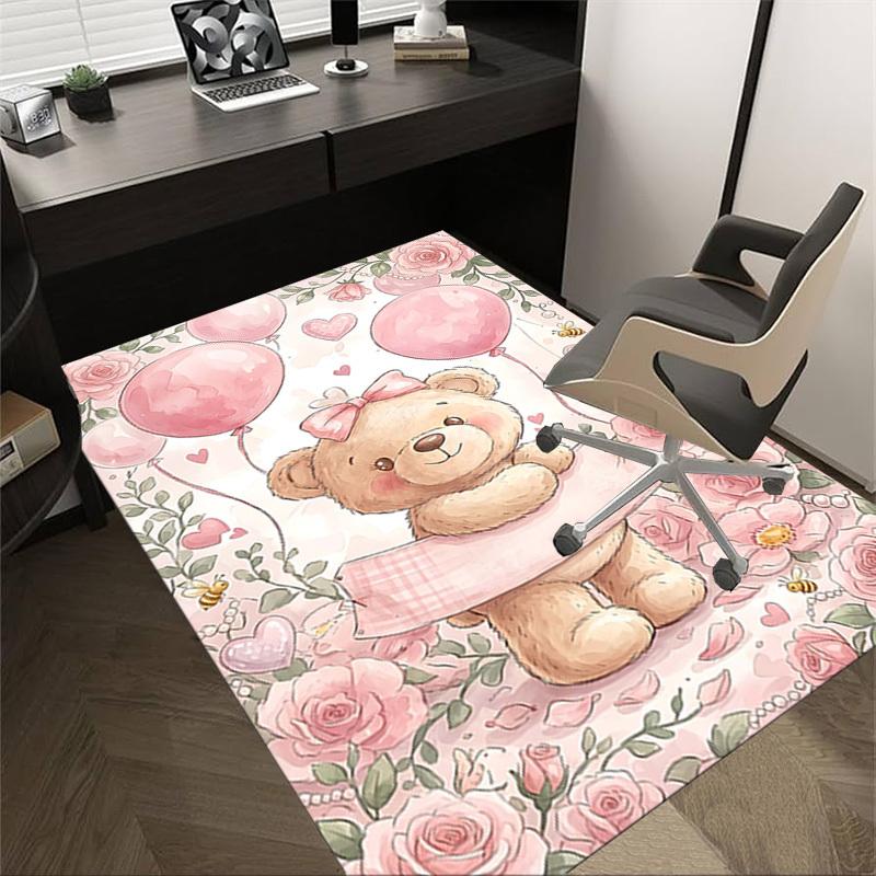 

1PC Teddy Bear Pink Non-Slip Floor carpet, Office, family, bedroom, Studio - Large Area Rug,Decorative Mat, Longlasting Material-C0491 60cm by 90cm