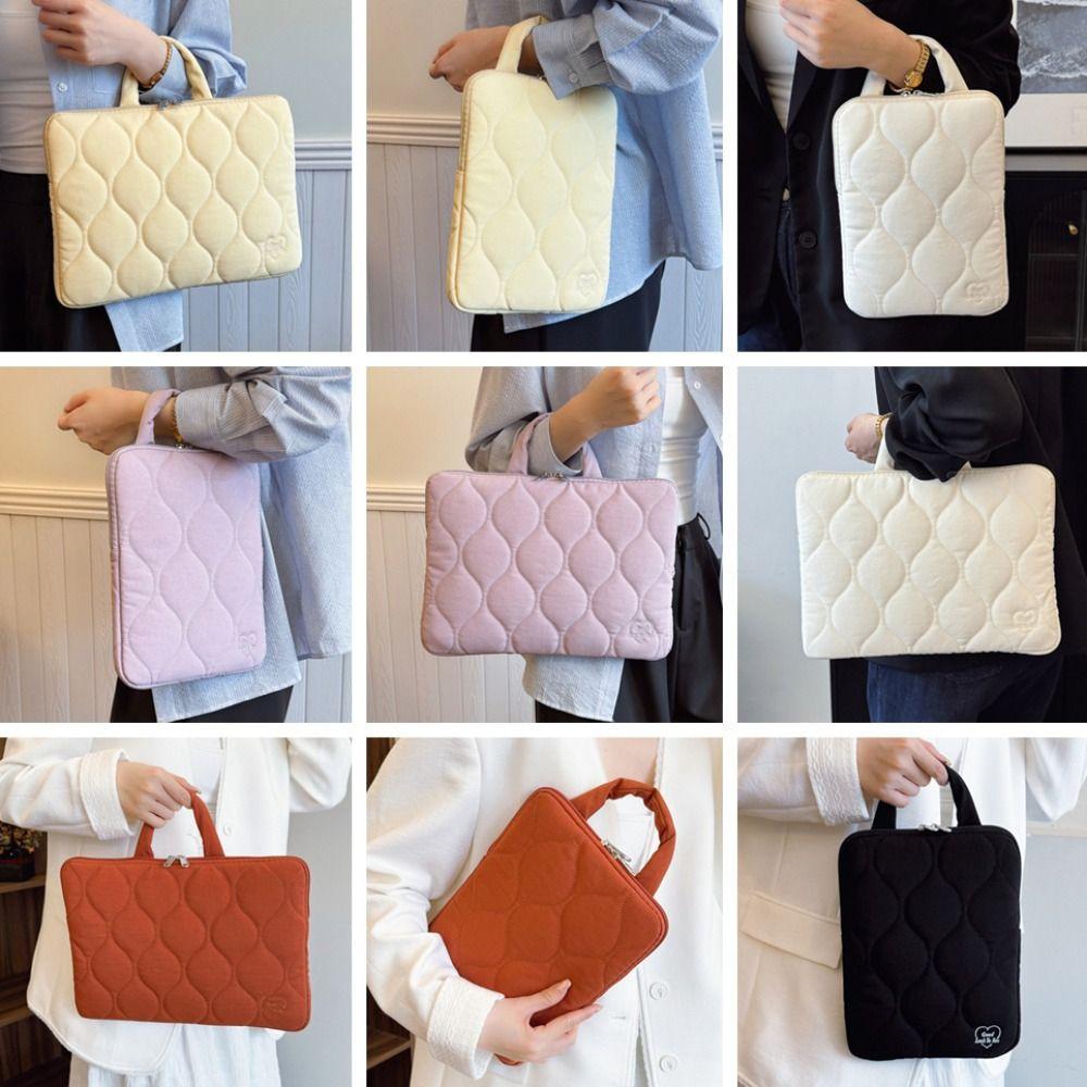 Stylish Handle Style Laptop Sleeve Sweet Simple Computer Handbag Lightweight Portable Laptop Bags School