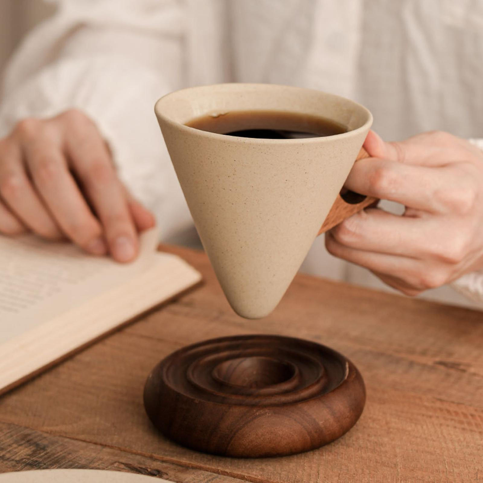 

Керамическая кофейная кружка с блюдцем, чашка для капучино с ручкой, подарок на новоселье, кофейная посуда S