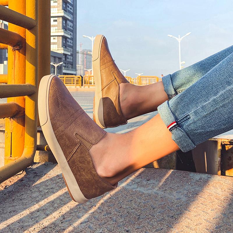 New Spring Leather Men's Casual Shoes Large Size 45 Men Shoes Outdoor  Walking Mans Footwear Comfortable Sports Shoes Men Loafer