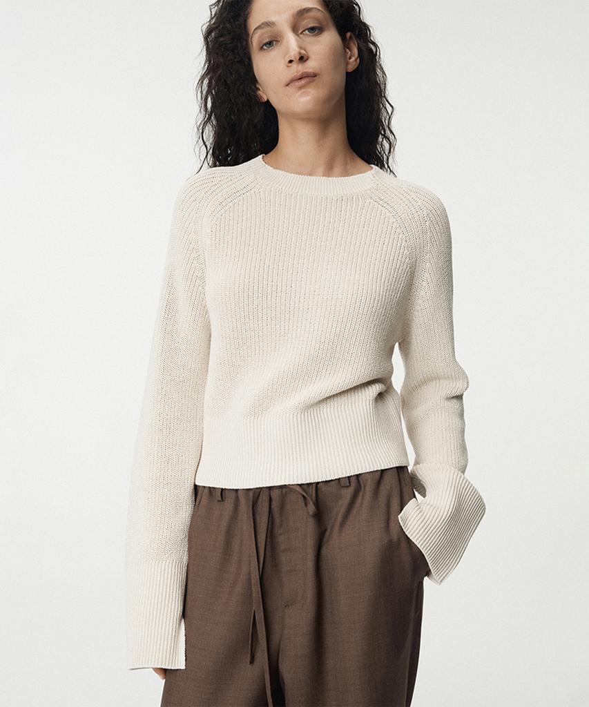 UMARMUNG Italian Orgarnic Cotton Yarn Ribbed Pullover_Paper