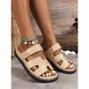 Large size flat slippers women's summer new flat Velcro sandals