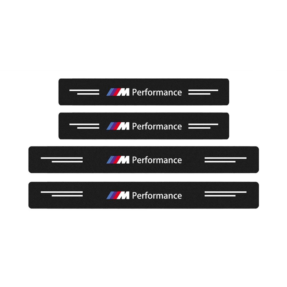 HINB3 Carbon Fiber Car Door Sill Protector Stickers For BMW M E46 E90 E60 F30 E39 F10 F20 E87 E36 F20 F30 1 2 3 5 7 Series X1 X3 X5 X7